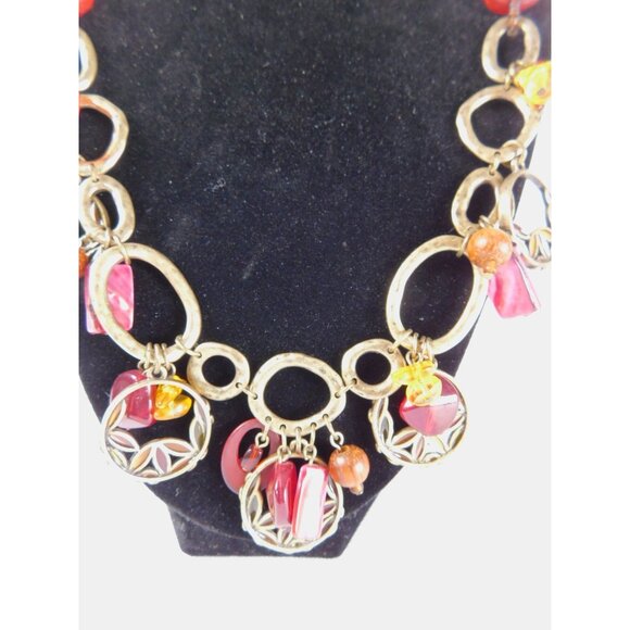 Coldwater Creek Statement Necklace Multi Strand Beaded Mixed Media Boho Gift Jew - Picture 2 of 7